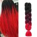 Aomig Braids Extensions - 24 Strands Artificial Hair for Box Braids | Black & Burgundy Red Braiding Hair - Buy Online on GoSupps.com