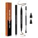 Real Beard Pen Natural Beard Filling Pen with Brush Long-Lasting Beard Filler Waterproof and Sweatproof Beard Pencil for Fill Define & Sharpen Hair Beard & Eyebrow Color#Brown