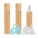 Zeoabsy 3 piece of empty 10 ml clear glass bottles with bamboo bowl nature bamboo roll-on glass bottles with stainless steel scooters 1 x funnel 1 x opener for essential essential oil aromatherapy 10ml