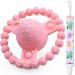 GJZZ Teething Toys for Babies 6-12 Months  Features Rattle Sound  BPA-Free Soft Silicone and Raised Texture Baby Toys  Soothe Sore Gums & Easy to Hold Infant Teether Toys 6-12 Months - Pink