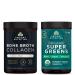 Ancient Nutrition Bone Broth Protein Powder Pure 20 Servings + Organic Supergreens Powder Greens Flavor 25 Servings