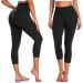 3 Pack Capri Leggings for Women with Pockets-High Waisted Tummy Control Workout Gym Yoga Pants - Black (L-XL) - Buy Online on GoSupps.com