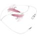 Uncle Mos Tackle Fluke Flounder Hi-Lo Rig with MYLAR Teaser - Saltwater Fishing BKK Black Octopus Hook - 30lb Mono - 5 & 10 Pack Options - Buy Online on GoSupps.com