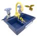 Hamiledyi Parrot Automatic Bath Tub,Pet Parrots Bathing,Bird Bathtub Parrot Shower with Faucet Multifunctional  Bath Box for Cockatiel  Parakeet  Finch Canary and Small Medium Birds