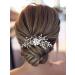 Casdre Rhinestone Bride Wedding Hair Comb Silver Pearl Bridal Hair Piece Crystal Hair Accessories for Women and Girls