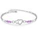 Women's Bracelet Exquisite Heart Bracelet Jewelry Crystal Bracelet Popular Fashion Jewelry Bracelet Personalized Birthstone Bracelet Natural Birthday Bracelet Purple