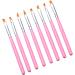 Beavorty 3 Sets UV Gel Nail Brush Nail Painting Pen Detail Drawing Brush Cleaning Gel Nail Art Brush Nail Art Tips Builder Kit De Manicura Nail Gel Nail Art Tool Flower Pen Pink Manicure - Buy Online on GoSupps.com