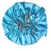 Satin Night Sleep Night Cap for Women Lady Girls Adjustable Extra Large Satin Bonnet for Long/Curly Hair Double-Layer Soft Breathable Blue