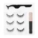 Sonew magnetic eyelashes fake lashes set 3 pairs of false eyelashes magnetic liquid eyeliner tweezers set eyelash-make-up set (026)