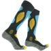 RANDY SUN Waterproof Skiing Socks, SGS Certified Unisex Knee High Breathable Hiking Trekking Sock 1 Pair Medium 1 Pair-blue &Black & Yellow-waterproof Socks