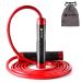 Weight jump rope 1LB aluminum handle & 9mm thick rope-ideal for fitness weight loss crossfit boxing MMA double under functional core boxing sports training children and adults A1-red PVC rope