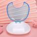 Orthodontic Retainer Case Mouth Guard Portable Waterproof Mouthpiece Denture Box Container(Sky blue on white)