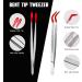 Premium Handicraft Tweezers Set - 2 Metal Stickers with Rubber Tips for DIY Jewelry & Coin Stamping | Curved & Angled Design - Buy Online on GoSupps.com