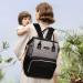 Waterproof Floral Diaper Bag Backpack for Moms and Dads - Black Grey - Buy Online on GoSupps.com