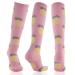 ZLYJ 2 pairs of compression stockings for men and women (20-30 mmHg) colorful support knee socks for running jogging fitness BS
