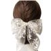 Asphire Vintage Lace Large Bow-Knot Hair Clip Handmade Embroidery Bridal Butterfly Barrette Clip Women's Updo Hair Piece Prom Party Daily Decor Accessories for Girls (White)