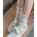 Akamas Women s White Ruffle Socks - Hollow Flower Pattern Crew Elastic Cotton Dress Socks for Girls & Schoolgirl Costumes - Buy Online on GoSupps.com