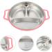 Ser of 2 Stainless Steel Divided Children Food Plate Kids Food Plate Children Dinner Plate Plate for Toddlers Kitchenware Pink - Buy Online on GoSupps.com
