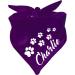 Little Fratz Dog Triangle Scarf (Colour: dark purple) (Size 1 (55 cm)) Name of the dog 55 x 18 Purple