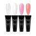 Warm Girl Poly Nail Gel Kit 4 Colour 15ml Clear Pink White Builder Poly Nail Gel Set Nail Extension Gel Basic Gifts Set for Women