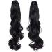 18 Long Wavy Natural Black Ponytail Extension Clip | Claw Jaw Clip Hairpiece for Women/Girls - Buy Online on GoSupps.com