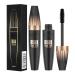 Mascara Black 4D Silk Fiber Lash Mascara 5x Volume and Length Liquid Mascara with Fiber Extensions Best Mascara for thickening and Waterproof Smudge-proof Full and Soft Mascara Suitable mascara for women.