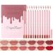 Sitovely High Pigmented Creamy Lip Liner Set 12 Colors Matte Velvet Lip Liner Pencil Smooth Non-marking Lipstick Pen Longwear Moisturising Lip Makeup