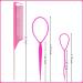 8PCS Parting Comb Braiding Set for Women - Hair Tools for Styling Topsy Tail, Loop, and Pull Through Styles in Pink and Purple - Buy Online on GoSupps.com
