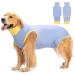 Avont dog body after op wound protection suits body for neutered male bitches for surgery after surgery postoperative recovery clothing to prevent the leakage of wounds through dogs -blue (3xs) 3xs blue