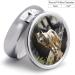 Round Pill Box with Wildlife Wolf Print | 3 Compartment Metal Pill Organizer | Decorative Portable Pocket Case - Style 25 - Buy Online on GoSupps.com
