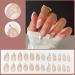 Justotry 24 Pieces Swirl Stiletto & French Artificial Nails | Press-On Acrylic Nails for Women - Short Nude Almond Design - Buy Online on GoSupps.com