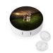 Miniature Schnauzer at Sunset Round Case For Contact Lens Kit Storage Box with Mirror Printed