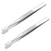 Healifty 2pcs Stamp Tweezers Philately Stamps Collector Tools (Silver)