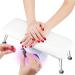 Big Nail Arm Rest Cushion for Toenails Fingernails Non Slip Manicure Hand Rest Professional Microfiber Leather Nail Hand Rest Pillow Stand for Nail Detachable Tech Use (White)