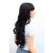 WIG ME UP 3116-2 Black Long Curly Wig with Straight Bangs - Premium Quality Fashion Wig for Women - Buy Online on GoSupps.com