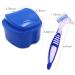 EvaGO Denture Cleaning Brushes Set - 2 Pack with Storage Case for Effective Denture Care - Blue & Purple - Buy Online on GoSupps.com