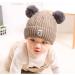 XYIYI Baby Kids Winter Knit Hat with Fur Pom | 6-24 Months Boys Girls Cap - Khaki - Buy Online on GoSupps.com