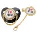 Buy BPA-Free Silicone Baby Pacifier with Clips | Soft & Lightweight | Ideal for 6-18 Months - Black Bling Design - Buy Online on GoSupps.com