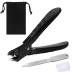 Nail Clippers for Thick Nails Toenail Clippers for Thick Nails Wide Jaw Nail Clippers with Metal Nail File and Bag Heavy Duty Toe Nail Clippers for Men and Women (Black) Black-2