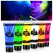 AOOWU Ultraviolet Glow Face Body Paint Set 6 Colors UV Blacklight Neon Fluorescent Face Paint Non Toxic Face Painting Club Makeup Art Paint Kit for Adults Kids Party Carnival