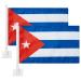 2 Pack Car Flags ,Car Flag Cuba Flag Outdoor with Cuban Flag and Car Flag Pole, Car Logo Window Clip Can be Clipped to Most Windows 14 inch Flag Pole and 16 x 10 inch Double Sided Flag.