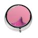 Pink Sand Beachround Pill Box 3 Compartment Round Pill Box Organizer &Portable Travel Pill Box for Traveling.