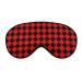 Red and Black Checkered Sleep Mask for Women Adjustable Sleeping Eye Shades Cover with Elastic Strap