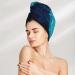 Hair Towel Wrap - Quick Drying Turban with Button | Blue Marble & Gold - Perfect for All Hair Types - Buy Online on GoSupps.com