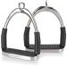 Equinate safety stainless bar Charles 12cm stainless steel - with anti -slip tread made of rubber - stirrups for adults and children - relieves the ankles - 2 pieces