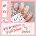 SINLOV Medium Long Square Fake Nails Pink Flower French False Nail Glossy Full Cover False Nails Press on Nails for Women and Girls - Buy Online on GoSupps.com