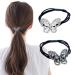 Xiwstar 2Pcs Elegant Women Girls Hair Scrunchies Crystal Rhinestone Butterfly Hair Ties Bands Accessories Ponytail Holder