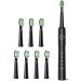 Electric Toothbrush , 5 Modes 8 Heads 40,000 VPM IPX7 Waterproof Timer , 2H Fast Charge for 30 Days Use , Rechargeable Sonic Electronic Toothbrushes for Adults and Teens , Portable for Tavel , Black