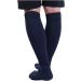 Men's Compression Knee High Socks - Cotton Letter Print Navy Blue (42-45) | Sourcing Map - Buy Online on GoSupps.com