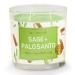 Magnificent 101 Sage & Palo Santo Energy Cleansing Candle in 14-oz. Glass Holder: 100% Natural Soy Wax & Essential Oils for Smudging, Aromatherapy, Meditation, Intention Setting; Housewarming Gift Sage + Palo Santo